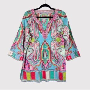 Robert Graham Vibrant Embroidered Blouse